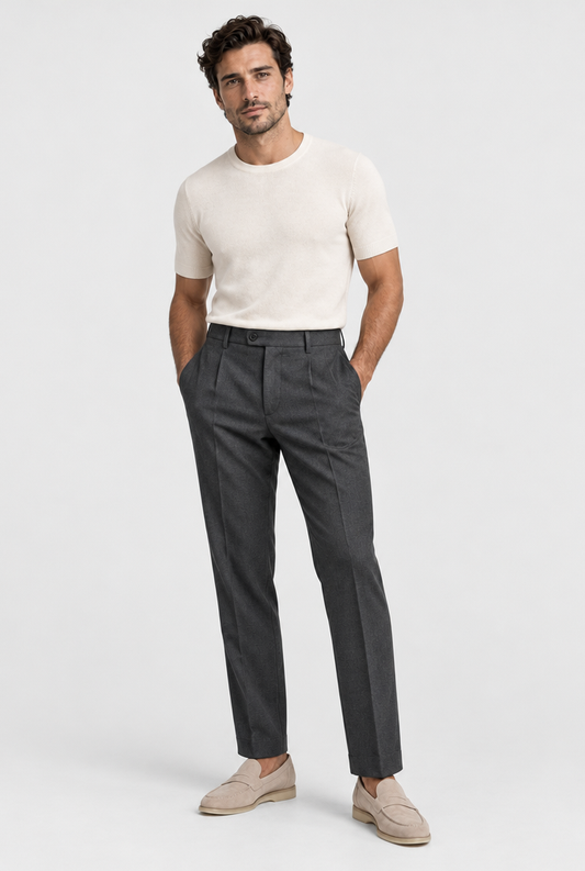 The Suede Loafer — Light Beige — front view