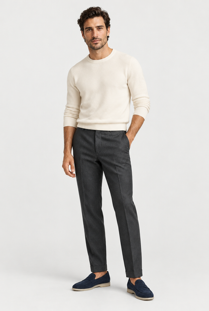 The Suede Loafer — Navy Blue — front view