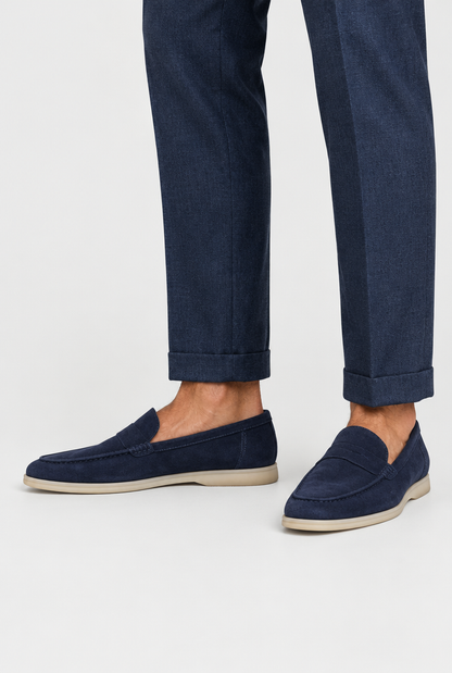 The Suede Loafer — Navy Blue — detail