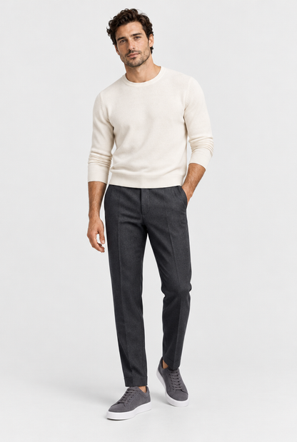 The Suede Trainer — Dark Grey — front view