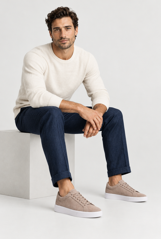 The Suede Trainer — Taupe — alternate view