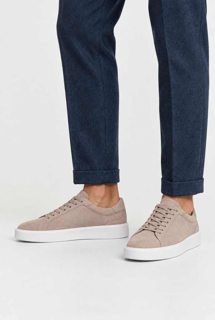 The Suede Trainer — Taupe — detail