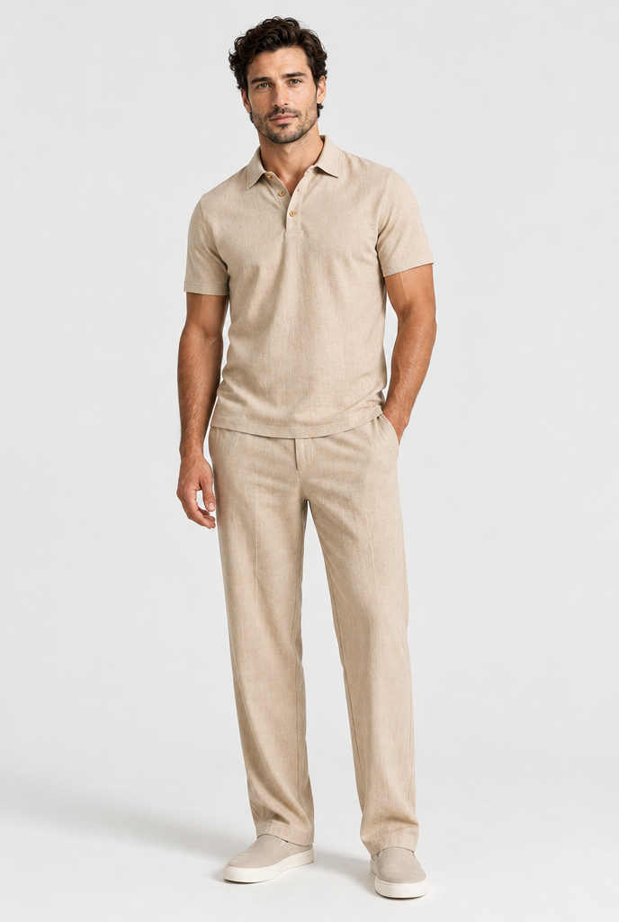 The Travel Set — Beige, full outfit