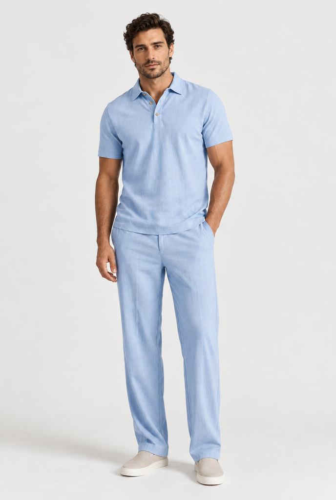 The Travel Set — Blue, full outfit