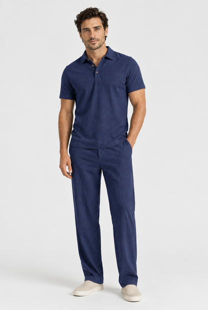The Travel Set — Dark Blue, full outfit