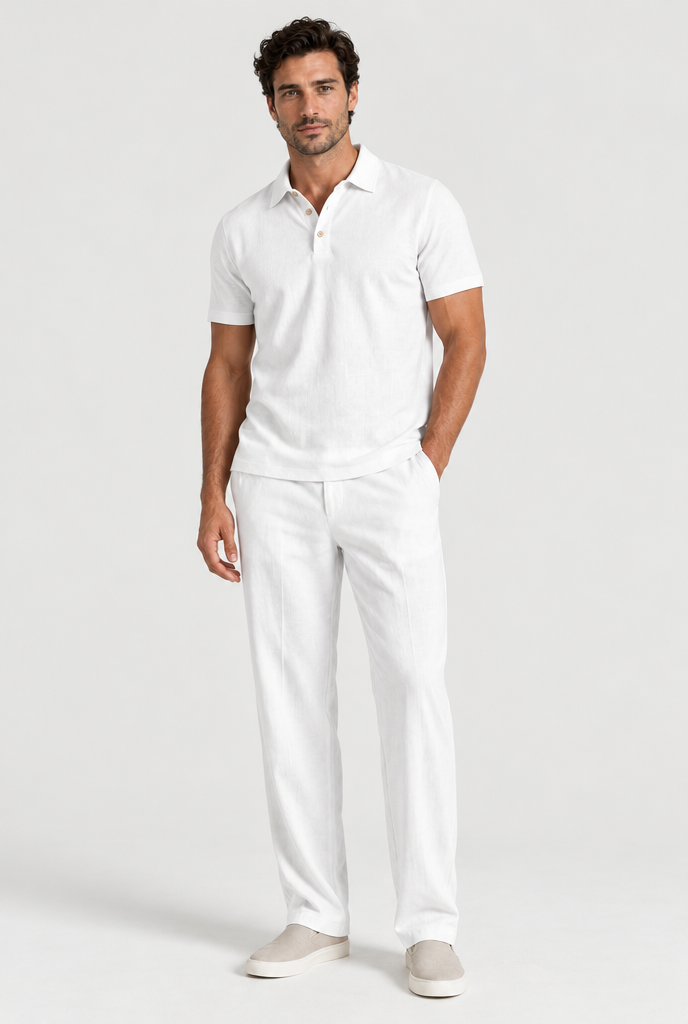 The Travel Set — White, full outfit