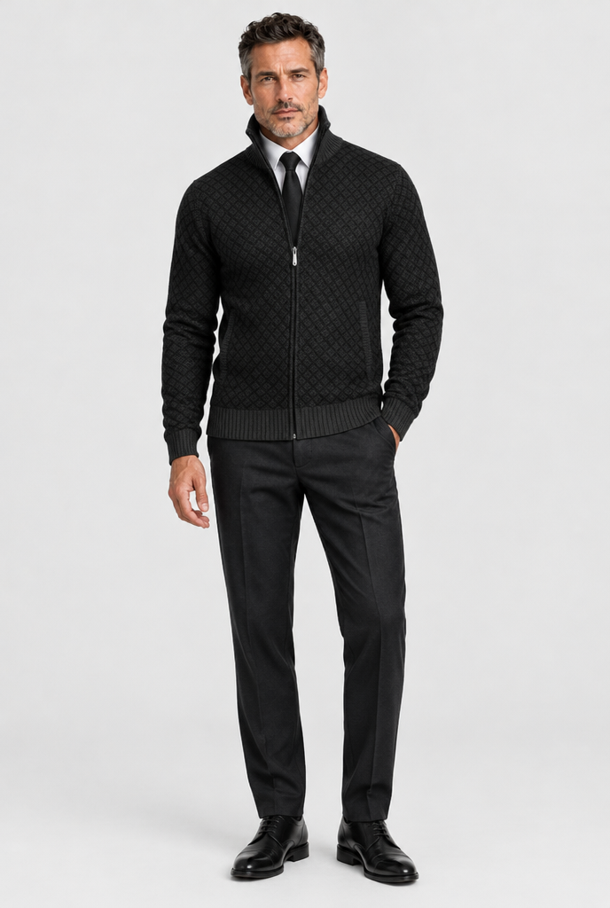 HEIRVALE The Zip Knit in Black