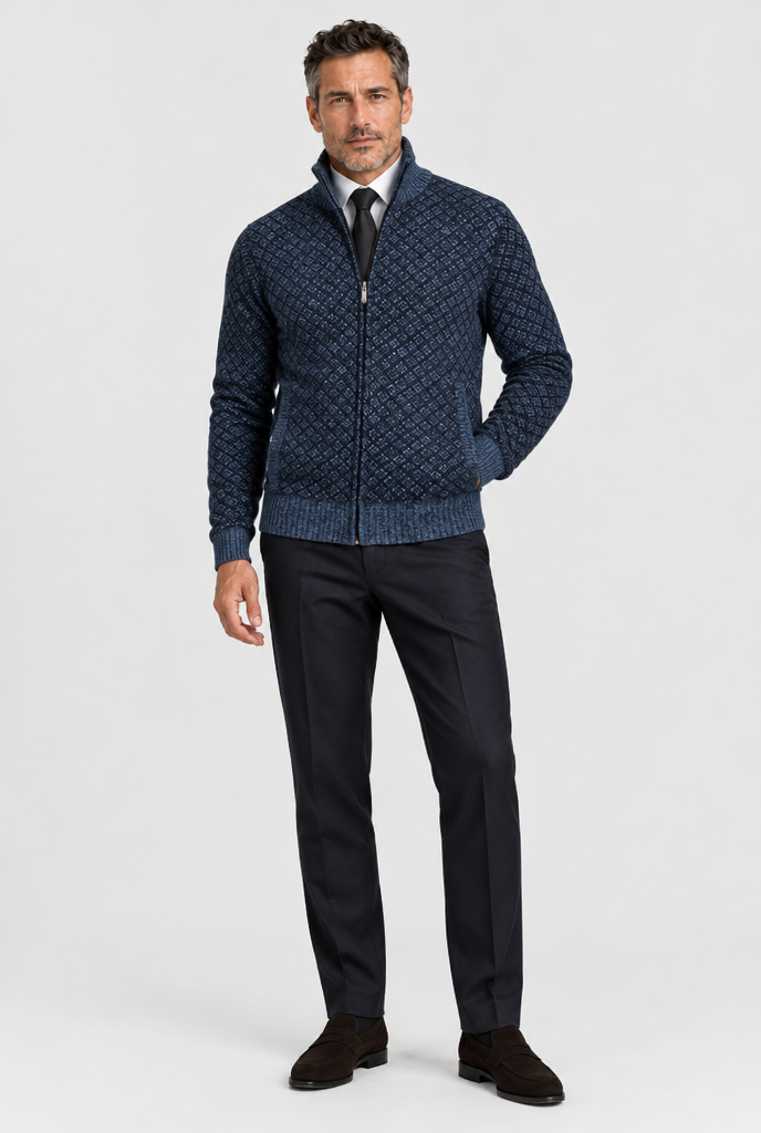 HEIRVALE The Zip Knit in Blue
