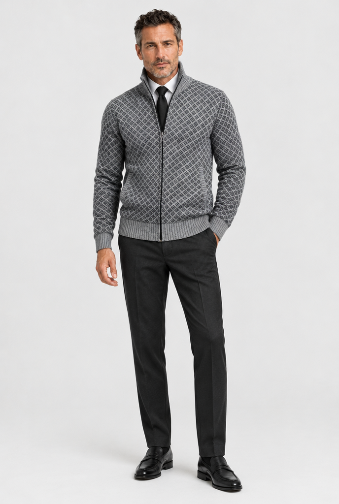 HEIRVALE The Zip Knit in Gray