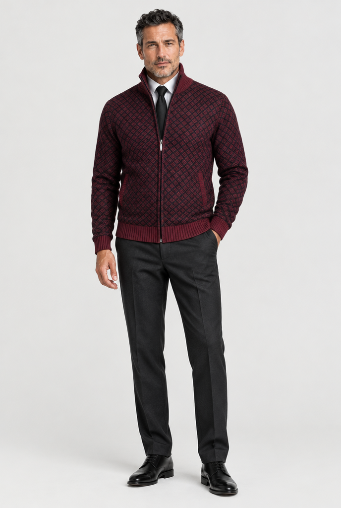 HEIRVALE The Zip Knit in Red
